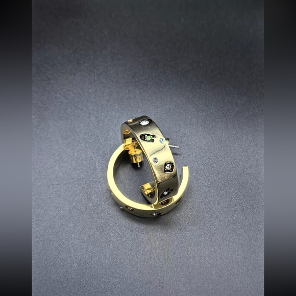 Coach Gold-Tone Hoop Earrings - Picture 3 of 7